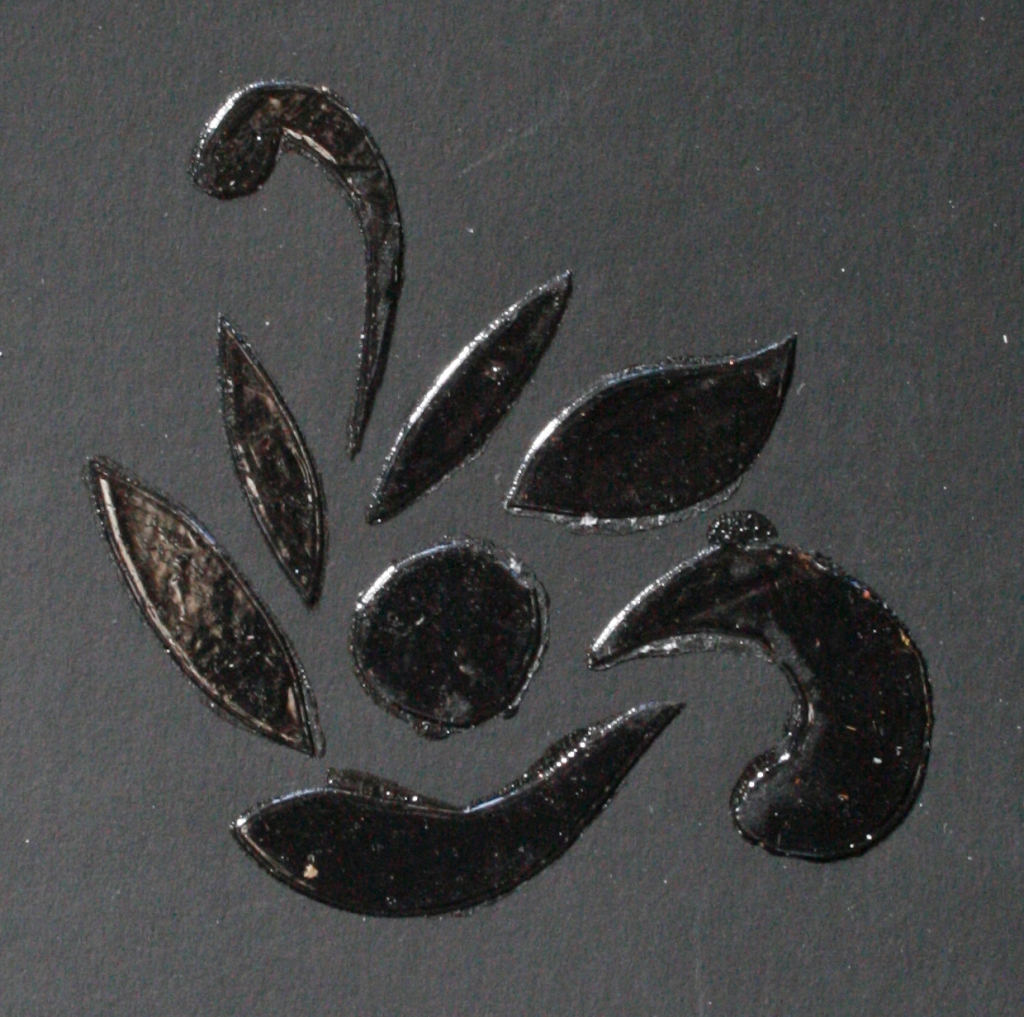 Gloss medium applied with stencil